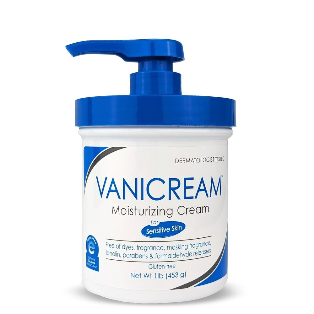 Vanicream Moisturizing Cream Body & Face Moisturizer White Pump Dispenser 16 oz